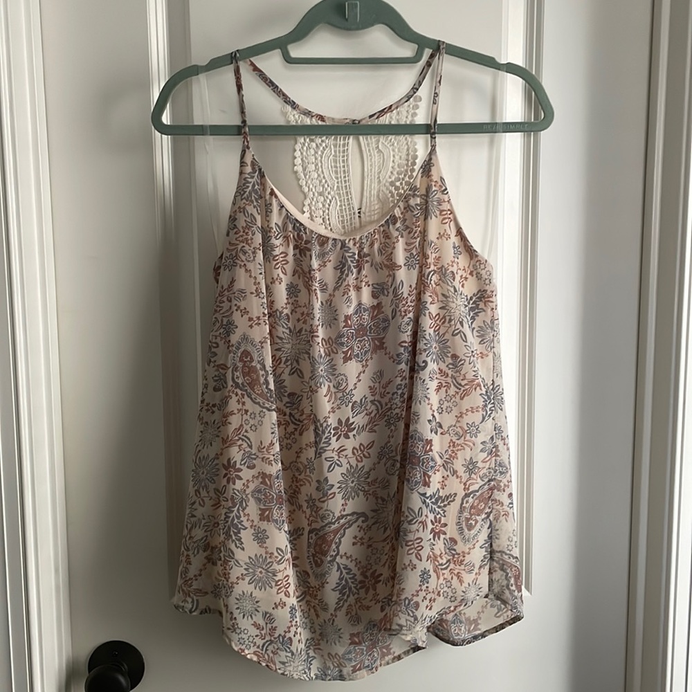 Flowy Lace Back tank
